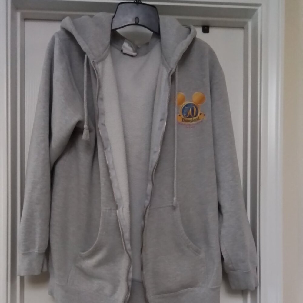Disneyland Resorts 50th Anniversary Zip Gray Hoodie Medium